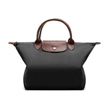 珑骧 LONGCHAMP 女士金属灰LE PLIAGE系列织物中号短柄可折叠手提包饺子包 L1623 089 300
