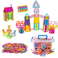 艾福儿 聪明棒积木玩具幼儿园儿童启蒙早教塑料拼插拼装魔术棒宝宝玩具男孩女孩1-3-6岁 1000根聪明棒收纳盒装（车轮+图纸）