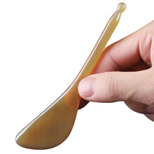 云工匠 天然牛角拨筋棒脸部眼部穴位按摩器面部刮痧板点穴笔按摩棒 牦牛角