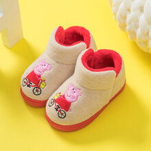 小猪佩奇儿童棉拖鞋 男童女童棉拖鞋冬季宝宝可爱家居室内防滑冬天小孩保暖棉鞋 米黄色棉鞋 170鞋子内长约15.5cm约2.5周岁