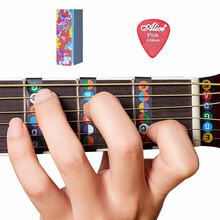 古典民谣电木吉他音阶音符贴纸把位指法贴音名贴唱名贴初学入门配件 12品音名贴+提高音色指甲磨+拨片一枚