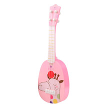 儿童吉他玩具抖音网红男女孩尤克里里初学者乐器仿真小提琴可弹奏 8041A-35cm粉色小鹿款【电商盒】