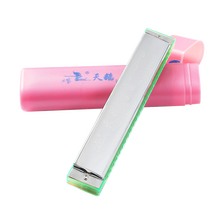 天鹅口琴初学者学生24孔入门儿童复音成人专业重音C调口风琴乐器 【拍下打折】【初学】粉色24孔C调复音+赠品