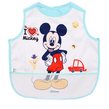 迪士尼（Disney）围兜 罩衣 无袖防水饭衣 宝宝吃饭围嘴儿童饭兜 透气 90码 0-2岁 米奇