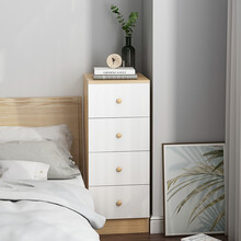 立太 斗柜简约现代卧室家用储物柜多功能五斗橱抽屉式收纳柜缝隙柜 34x36x73cm四抽屉橡胶木+白色