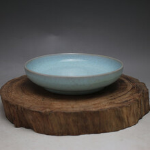 【芠拉】宋 汝窑天青釉洗 景德镇仿古瓷器 古董古玩旧货  五大名窑