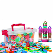 雪花插片 雪花片大号中号加大幼儿园插花雪花儿童玩具开发插片小号拼插颗粒 3CM雪花片普通款(1000片桶装