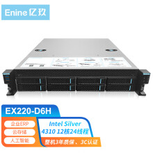 亿玖2U双路机架式服务器至强3代处理器私有云 云计算 虚拟化云桌面 超融合 文件存储RAID阵列EX220-D6H Intel Silver 4310 12核24线程 16G|HD 1TB企业级/50