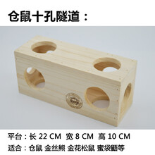 木质仓鼠龙猫松鼠刺猬蜜袋鼯豚鼠跳台秋千跳板踏板滑梯绳玩具 仓鼠十孔隧道