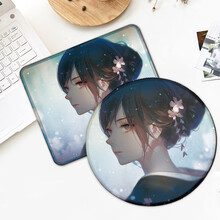 黑狼（Black Wolf）鼠标垫小号加厚锁边定制定做创意游戏超大号卡通可爱女生办公电脑桌垫 锁边美智子 210*260*3MM