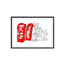 维格列艺术 Rob Pepper 原作版画 《伦敦两个红色电话亭》现代简约客厅沙发背景墙画走廊玄关