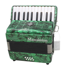 美国曼斯顿Mansinton出口手风琴初学考级专业演奏60/96/120四排簧维修 8贝斯绿色YW-850