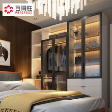 百得胜全屋定制现代轻奢工业风整体卧室衣柜多功能收纳衣帽间衣橱定制家具 柜体 投影面积计算