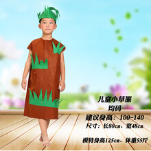 漫翔万圣节儿童守株待兔演出服儿童白兔兔子课本剧农夫大树表演衣服 儿童话剧守株待兔表演服装 儿童无纺小草服