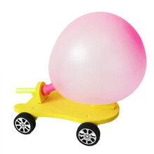 畅高反冲力气球小车科技小制作小发明diy手工材料幼儿园科学实验玩具 气球小车【材料包】