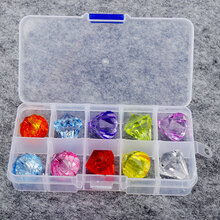 亚克力水晶串珠塑料钻石宝石儿童玩具宝藏宝箱男女小孩幼儿园礼物 亚克力钻石10枚随机颜色直径22MM