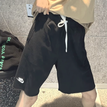 耐克（NIKE）运动裤子男裤秋新款JORDAN休闲裤宽松篮球训练五分裤短裤 DX0767-010黑色  2XL
