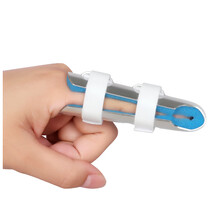 JK 医用可调手指固定夹板手指骨折固定支具护指套肌腱断裂关节弯曲伸直矫正器手指头变形压直矫正夹板护具 银白色 M（指长7-9厘米使用）