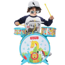 费雪（Fisher-Price）儿童乐器架子鼓玩具打击乐器爵士鼓早教蓝色GMFP002新年礼物