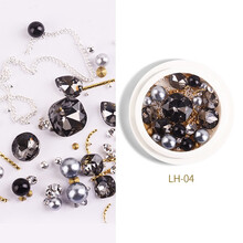 美甲饰品链条美甲钻石指甲饰品珍珠水钻指甲油胶装饰网红同款美甲饰品批发 04