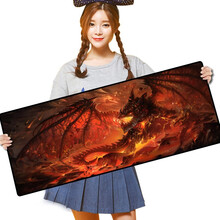 F.L  超大号电脑鼠标垫 高灵敏可水洗锁边加厚键盘鼠标垫大尺寸高达动漫魔兽世界游戏龙办公精品 火龙80*30