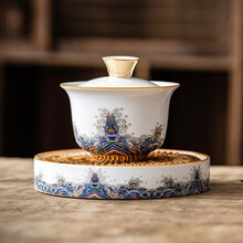 领艺皇家御品三才盖碗茶杯大号壶承茶托泡茶功夫茶碗 皇家御品-盖碗无底托（不含壶承）