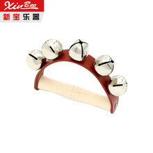 新宝 音乐教具 打击乐器 木柄皮铃 五铃七铃皮摇铃 手串铃 手摇 7铃