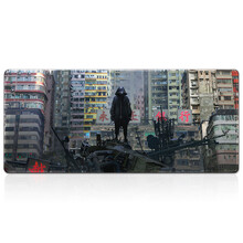 镇魂歌 鼠标垫超大号游戏赛博朋克科幻加厚锁边电脑办公桌垫键盘垫 废港 300*800*3mm
