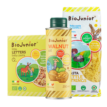 碧欧奇（Biojunior）核桃油碎碎面宝宝辅食组合意大利进口有机宝宝意面碎面颗粒面DHA 250ml核桃油+字母+碎面