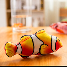 会动的鱼摇摆草鱼玩具仿真会跳的鲤鱼电动儿童会跑宝宝跳动小鱼毛绒网红抖音同款玩具电动鱼 会跳会动的电动仿真【小丑鱼】 官方标配