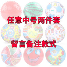 建大皮球儿童球类玩具拍拍球婴幼儿宝宝弹力球西瓜球小幼儿3岁专用按摩球六一儿童节礼物 任意8.5寸两个(送气筒气针)