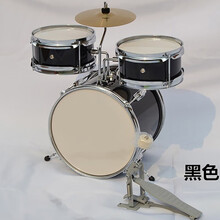 架子鼓儿童爵士鼓初学宝宝1-3-6岁2益智音乐女孩打鼓玩具男孩敲打乐器小孩生日周岁儿童礼物 12岁以下：黑色 3鼓1镲金属鼓+木鼓棒+电子教材