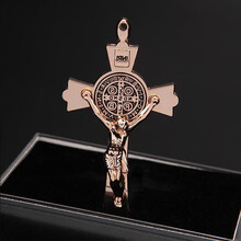 车小葱 汽车挂件精钢耶稣十字架汽车挂件车内挂饰品车内吊坠车内挂饰礼物车挂 铜色