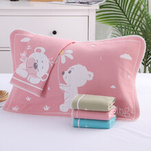 9i9久爱久宝宝枕巾儿童纯棉表层纱布枕巾四季透气吸汗1900385