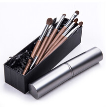 美卡芙优 眼影刷套装动物毛马毛化妆刷 晕染刷高光刷眼部便携套刷化妆套装 眉刷鼻影刷眼部火苗刷子 拾光礼盒6支【收纳桶+礼盒】