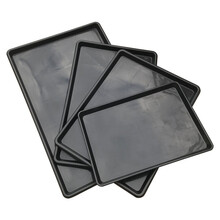 宠物狗笼托盘接尿盘塑料加厚狗笼子接粪盆鸡笼猫笼底盘兔笼屎便盆 长58.5*宽41.3cm*高3.5cm直边加厚 黑色