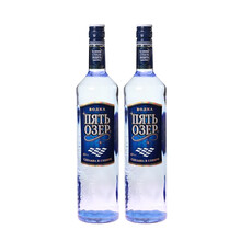 月亮谷洋酒俄罗斯原装进口RUSSIAN VODKA 五湖伏特加40度 500mL*2瓶