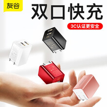 友谷双口12W快充苹果11x手机充电器头xr插头6s7Plus8P多口xs max充电头2a2.4 【亮黑色5V 2.4A】新12W双口智能快充