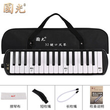 国光口风琴32键37键儿童幼儿园初学者学生用成人专业演奏级口吹琴 32键黑色【软包】