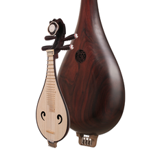 音潮(yinchao)民族弹拨乐器418抛光天然纹理紫檀木卢氏黑黄檀木柳琴后音窗土琵琶小琵琶舞台演出 418紫檀木柳琴 尼龙品