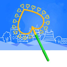 吹泡泡的工具 泡泡秀表演演出道具工具魔术花式大泡泡圈环棒枪西洋剑吹泡泡玩具 黄色心形