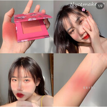 NyceMakeup花盒子腮红提亮肤色裸妆奶油杏胭脂粉玫瑰烟粉 樱花盒哑光奶油樱花粉