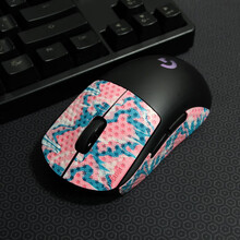 鼠标防汗贴 鼠标防滑贴 罗技GPW毒蝰903吸汗304防汗贴等都可定制 粉迷彩 备注鼠标型号 0.5mm