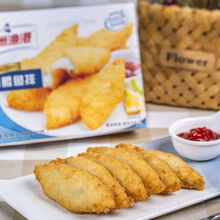 生鲜  鳕鱼块鳕鱼排油炸小吃半成品裹粉深海鳕鱼条4盒鳕鱼片鲜木 六盒加四盒(100枚)家庭装