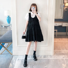 芷玥 网红孕妇装夏装洋气衬衫中长款潮妈背带连衣裙夏天裙子套装 衬衫+裙子 M