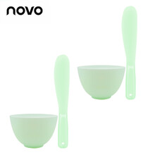 调面膜碗棒2件套和涂面膜刷子硅胶软美容院脸部水疗自制工具套装 绿色硅胶2件套 2套
