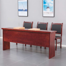 哈堡会议桌条桌 会议室培训桌双人三人实木长条木皮油漆条形课桌椅 1.8*0.4米
