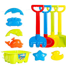 堆沙堡城堡沙滩推车玩具沙漏大号加厚铲子和桶决明子玩具沙20斤装大颗粒套装那宝宝儿童挖沙玩具户外沙池组 沙模桶配铲耙11件套