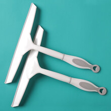 浴室刮水器地刮卫生间旋转清洁扫把家用玻璃刮水器家用拖把扫帚刮地板扫地笤帚扫帚 灰色（两件装）