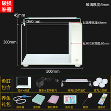 免换水生态超白鱼缸玻璃水族箱小型家用侧滤客厅金鱼缸草桌面创意 K500标配 免换水超白测滤鱼缸